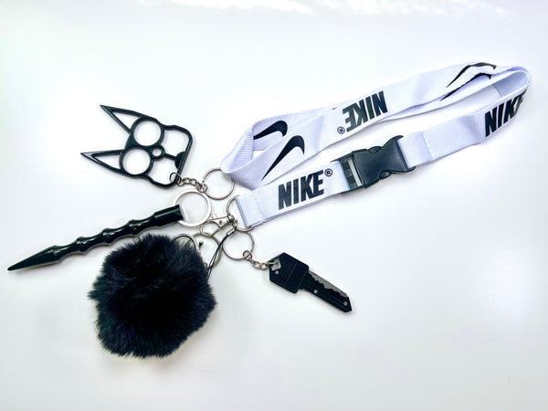 White and Black Go lanyard set