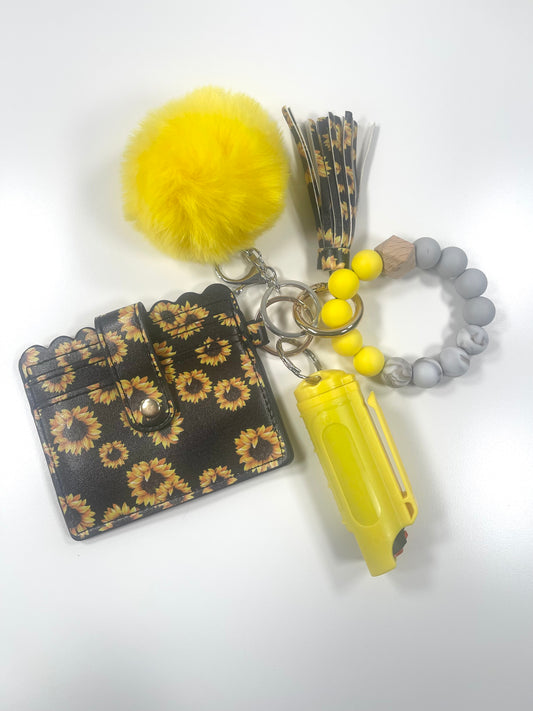 Sunflower Wallet Keychain