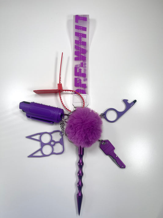 Purple OW Safety Defense Keychain