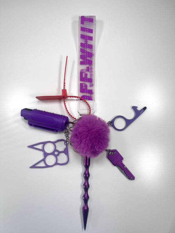 Purple OW Safety Defense Keychain