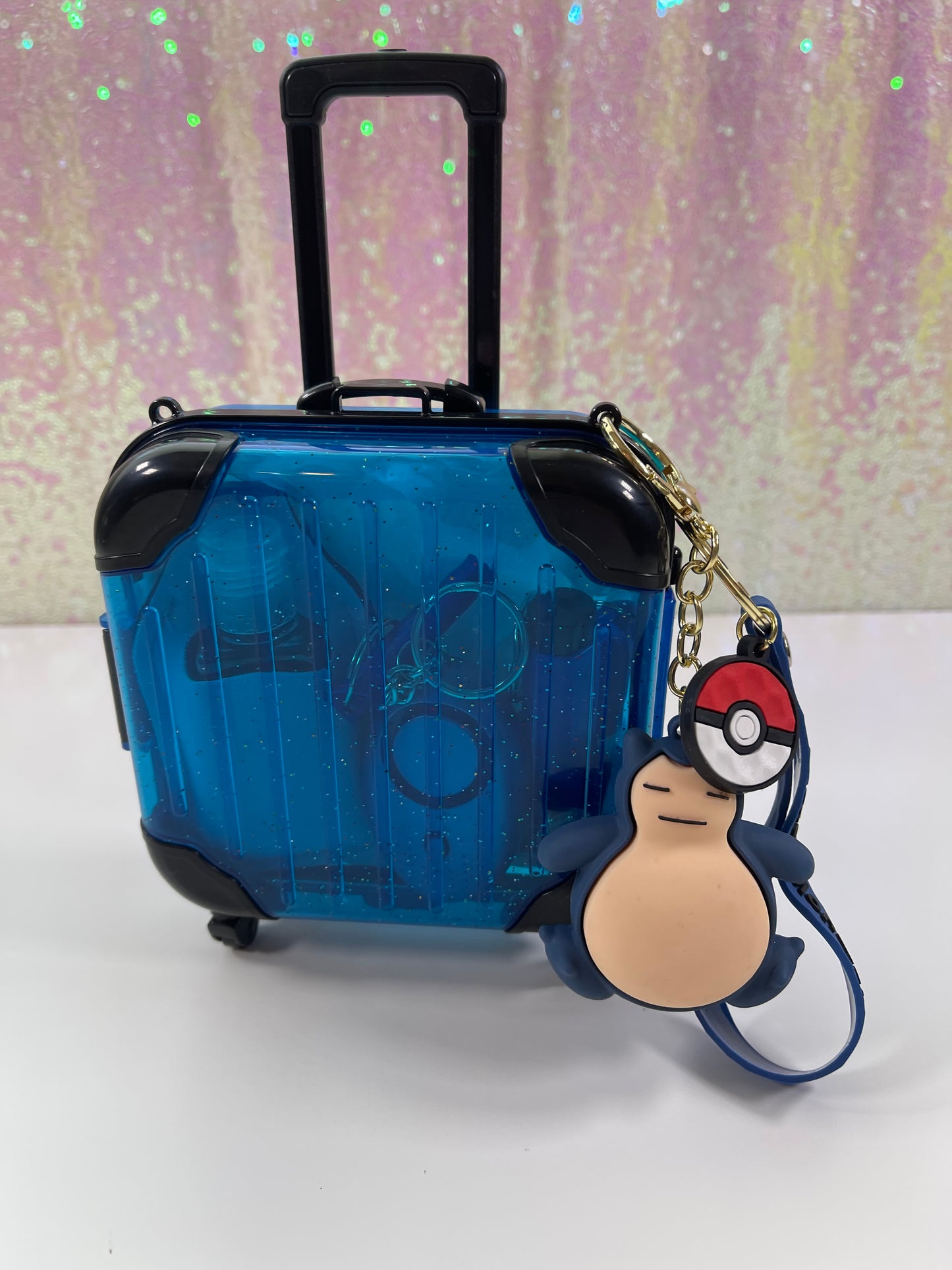 Kids Mini Suit Case Blue Pokemon Character Safety Keychain